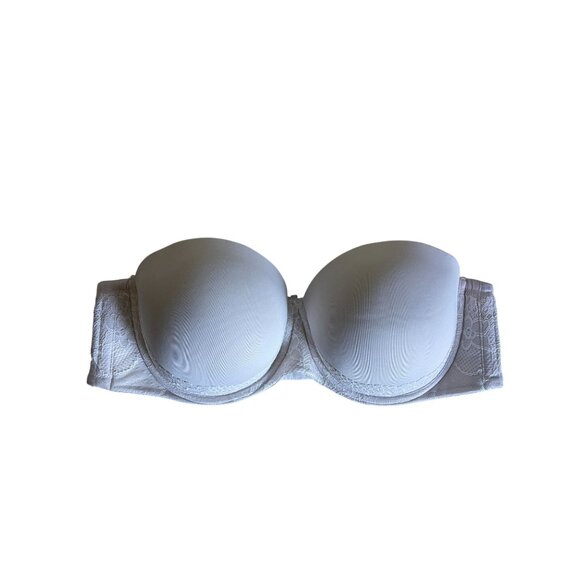 Torrid 42DD Strapless Push Up Bra White Lace Trim Underwire Lined - Picture 1 of 5